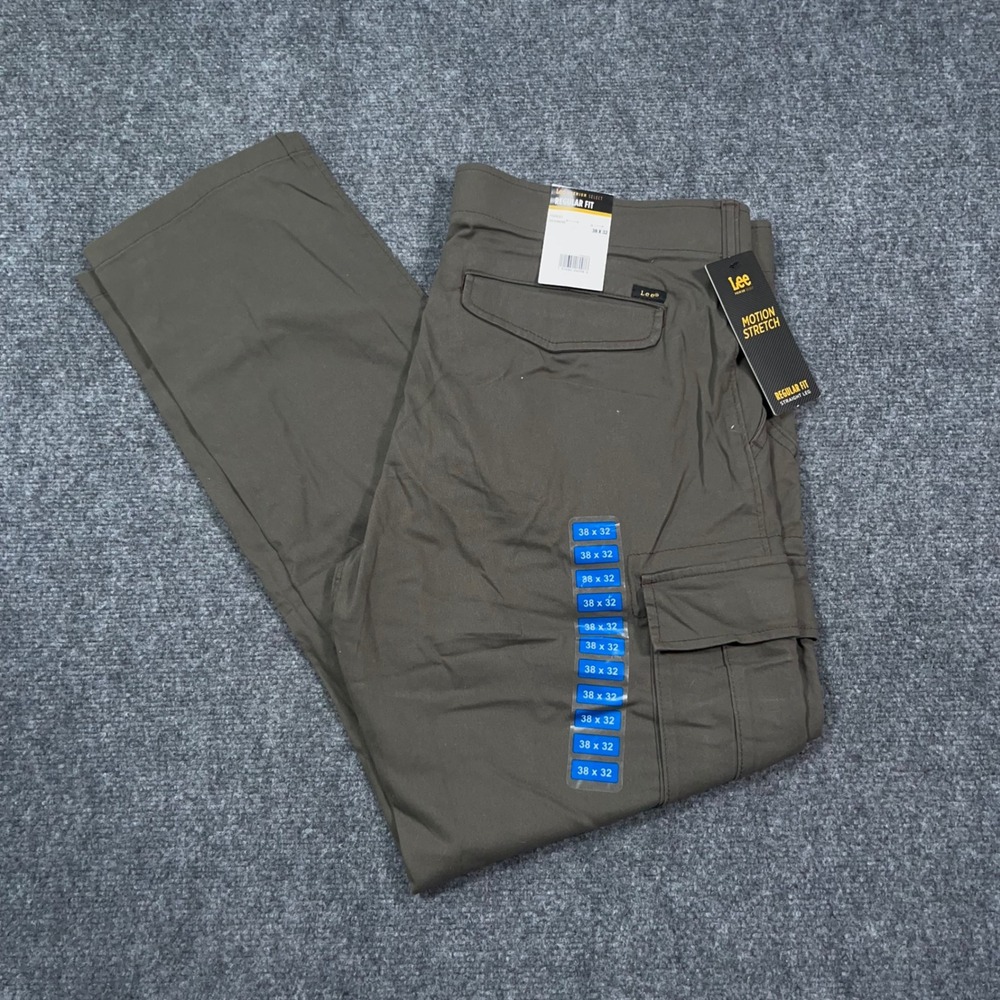 NWT‎ Lee Motion Stretch Utility Cargo Work Pants Mens 38x32 Straight Leg Forest